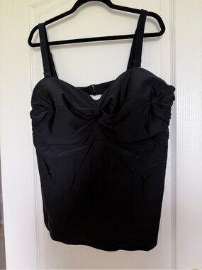 Old Navy Black Ruched Tankini Swim Top